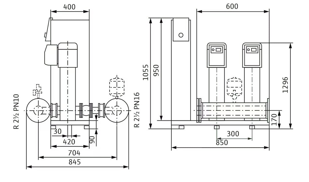 WILO Kompakte Druckerhöhungsanlage gemäß DIN 1988 und DIN EN 806 SiBoost Smart 2 HELIX VE1009 Art. 2536348