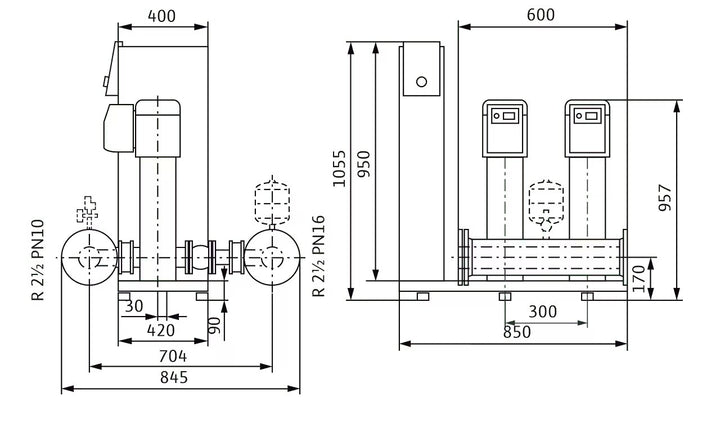 WILO Kompakte Druckerhöhungsanlage gemäß DIN 1988 und DIN EN 806 SiBoost Smart 2 HELIX VE1005 Art. 2537336
