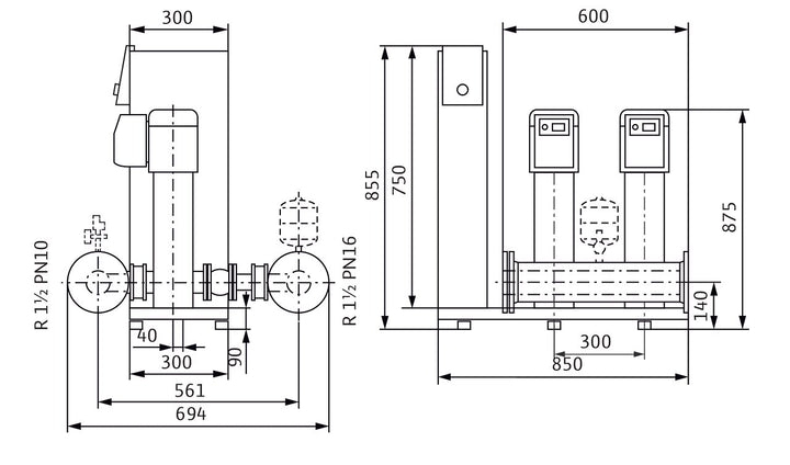 WILO Kompakte Druckerhöhungsanlage gemäß DIN 1988 und DIN EN 806 SiBoost Smart 2 HELIX VE405 Art. 2537620