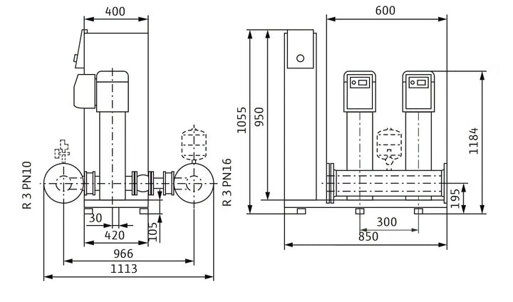 WILO Kompakte Druckerhöhungsanlage SiBoost Smart 2 HELIX VE2203-ES Art. 2547335