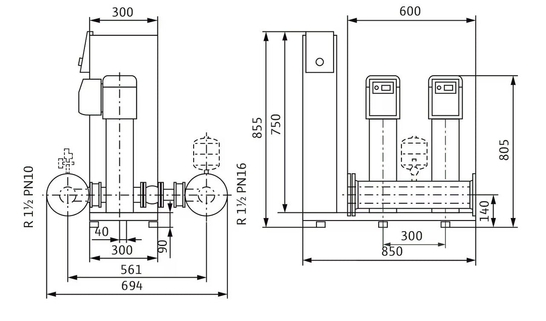 WILO Kompakte Druckerhöhungsanlage SiBoost Smart 2 HELIX VE206 Art. 2541585