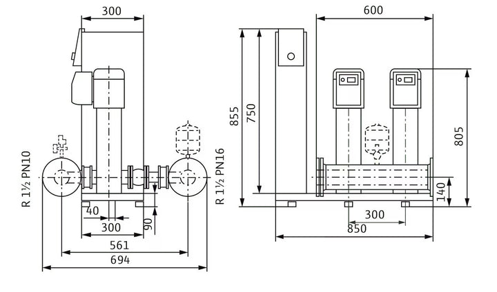 WILO Kompakte Druckerhöhungsanlage SiBoost Smart 2 HELIX VE206 Art. 2541585