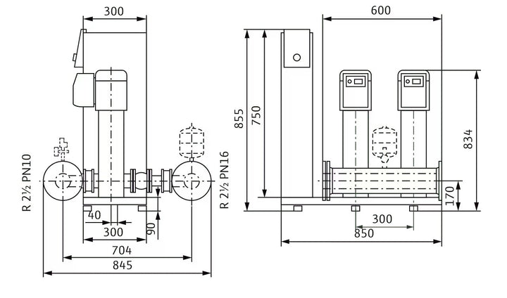 WILO Kompakte Druckerhöhungsanlage gemäß DIN 1988 und DIN EN 806 SiBoost Smart 2 HELIX VE1003 Art. 2537335