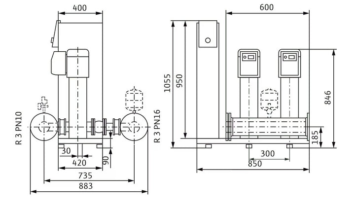 WILO Kompakte Druckerhöhungsanlage gemäß DIN 1988 und DIN EN 806 SiBoost Smart 2 HELIX VE1602 Art. 2536333