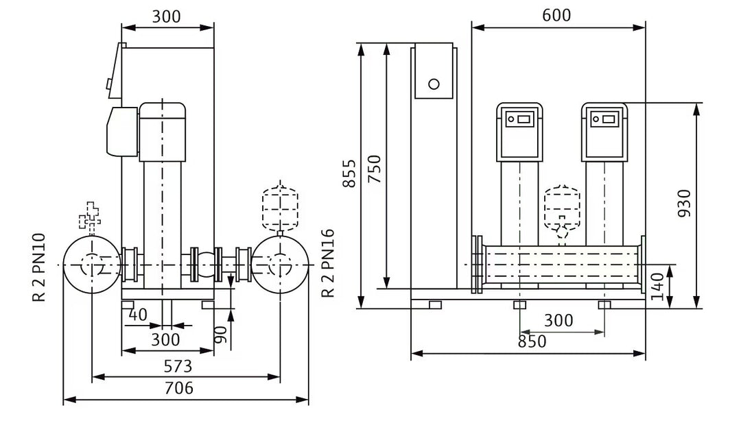 WILO Kompakte Druckerhöhungsanlage gemäß DIN 1988 und DIN EN 806 SiBoost Smart 2 HELIX VE606 Art. 2536373