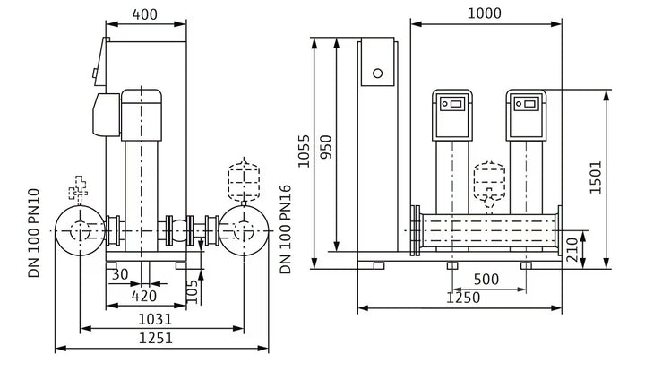 WILO Kompakte Druckerhöhungsanlage SiBoost Smart 2 HELIX VE3605-ES Art. 2547351
