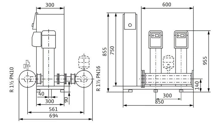 WILO Kompakte Druckerhöhungsanlage gemäß DIN 1988 und DIN EN 806 SiBoost Smart 2 HELIX VE407 Art. 2537331