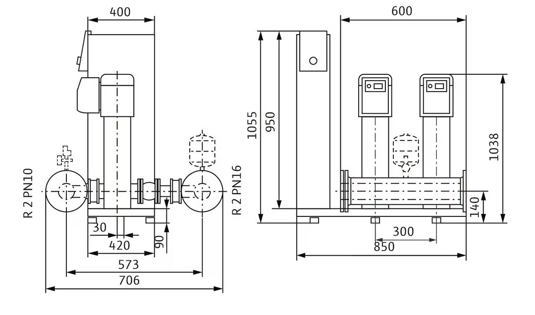 WILO Kompakte Druckerhöhungsanlage gemäß DIN 1988 und DIN EN 806 SiBoost Smart 2 HELIX VE608 Art 2537334