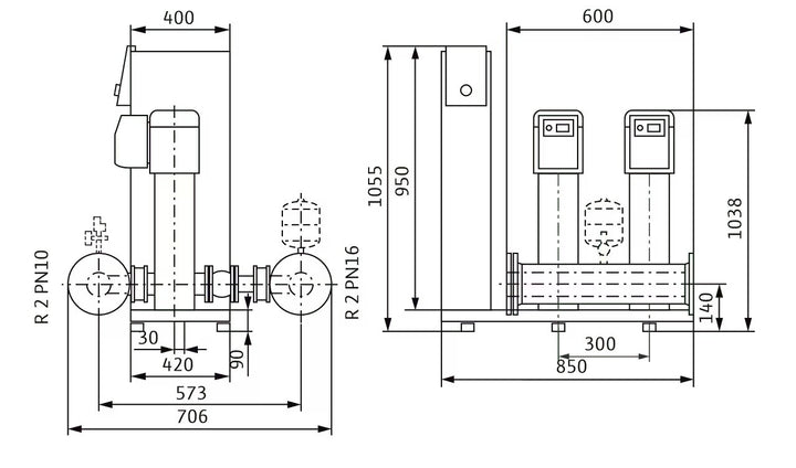 WILO Kompakte Druckerhöhungsanlage gemäß DIN 1988 und DIN EN 806 SiBoost Smart 2 HELIX VE608 Art 2537334