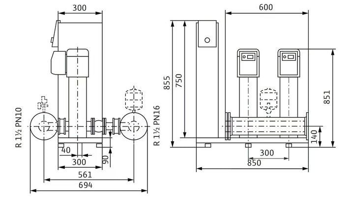 WILO Kompakte Druckerhöhungsanlage gemäß DIN 1988 und DIN EN 806 SiBoost Smart 2 HELIX VE208 Art. 2541586