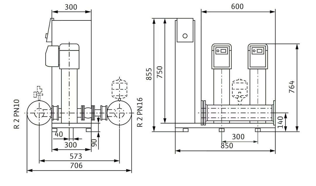 WILO Kompakte Druckerhöhungsanlage gemäß DIN 1988 und DIN EN 806 SiBoost Smart 2 HELIX VE603 Art. 2536372