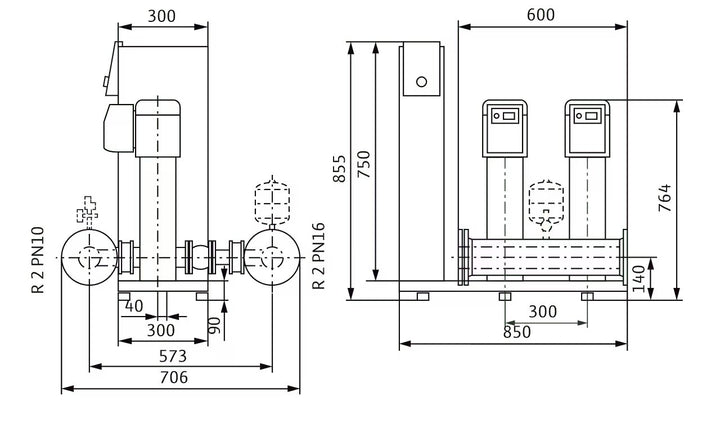 WILO Kompakte Druckerhöhungsanlage gemäß DIN 1988 und DIN EN 806 SiBoost Smart 2 HELIX VE603 Art. 2536372