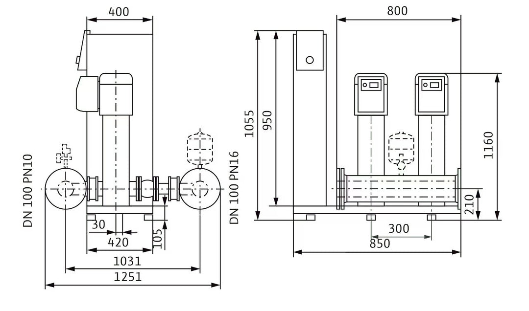 WILO Kompakte Druckerhöhungsanlage SiBoost Smart 2 HELIX VE3602/5,5kW-ES Art. 2547348