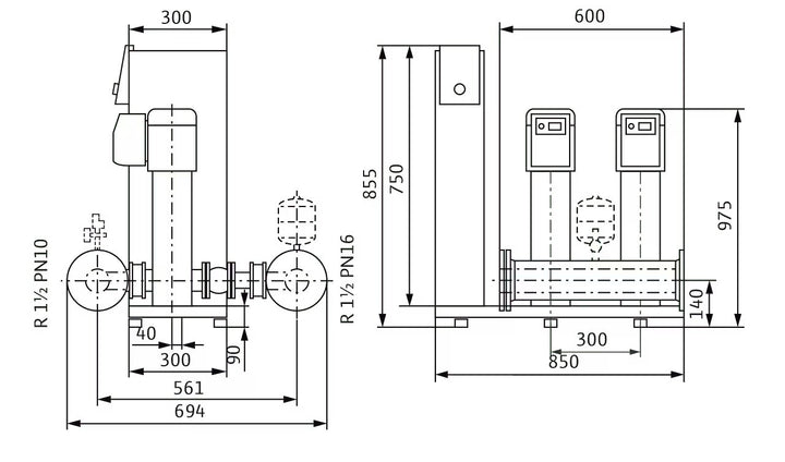 WILO Kompakte Druckerhöhungsanlage gemäß DIN 1988 und DIN EN 806 SiBoost Smart 2 HELIX VE211 Art. 2541587
