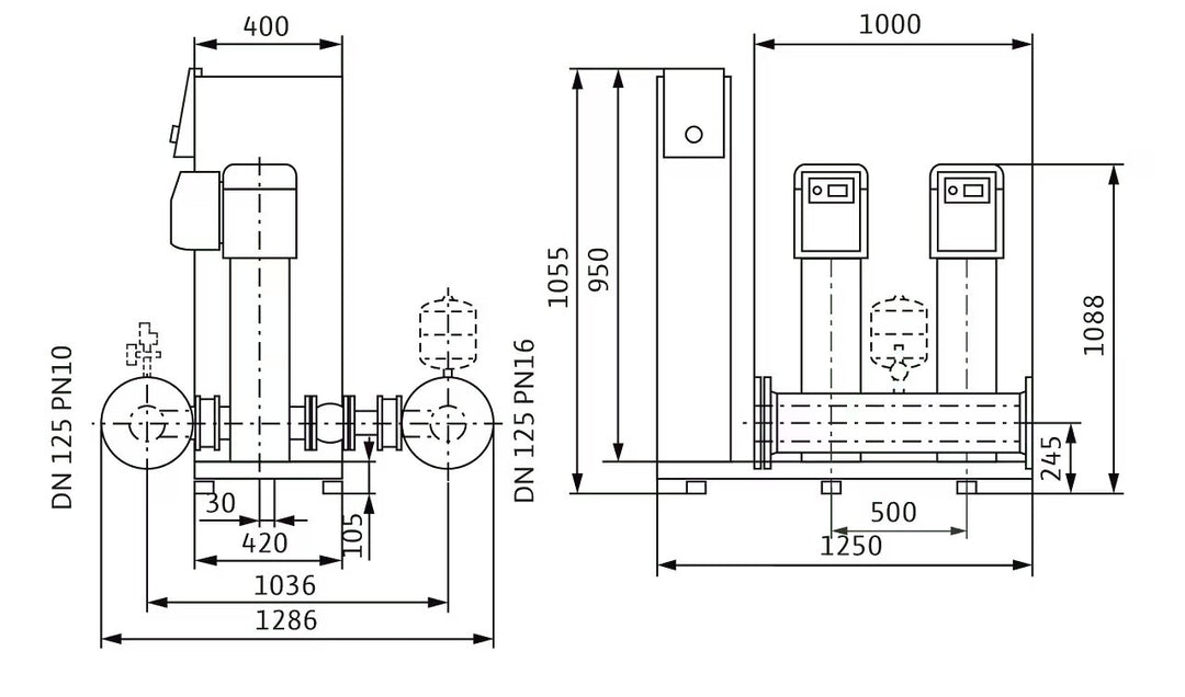 WILO Kompakte Druckerhöhungsanlage SiBoost Smart 2 HELIX VE5202-ES Art. 2547360