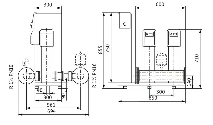 WILO Kompakte Druckerhöhungsanlage gemäß DIN 1988 und DIN EN 806 SiBoost Smart 2 HELIX VE403 Art. 2537330