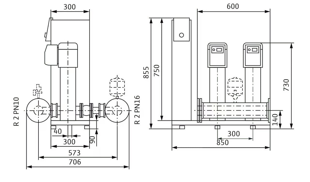 WILO Kompakte Druckerhöhungsanlage gemäß DIN 1988 und DIN EN 806 SiBoost Smart 2 HELIX VE602 Art. 2537332