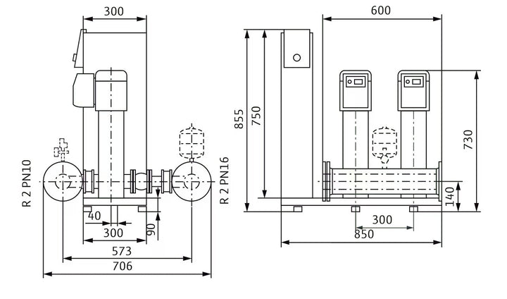 WILO Kompakte Druckerhöhungsanlage gemäß DIN 1988 und DIN EN 806 SiBoost Smart 2 HELIX VE602 Art. 2537332
