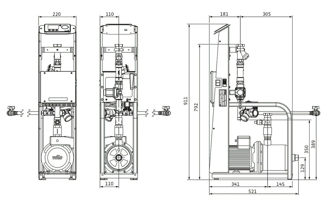 WILO Druckhaltestationen Wilo-Sinum Einzelpumpe M10 230 V Art. 2198859