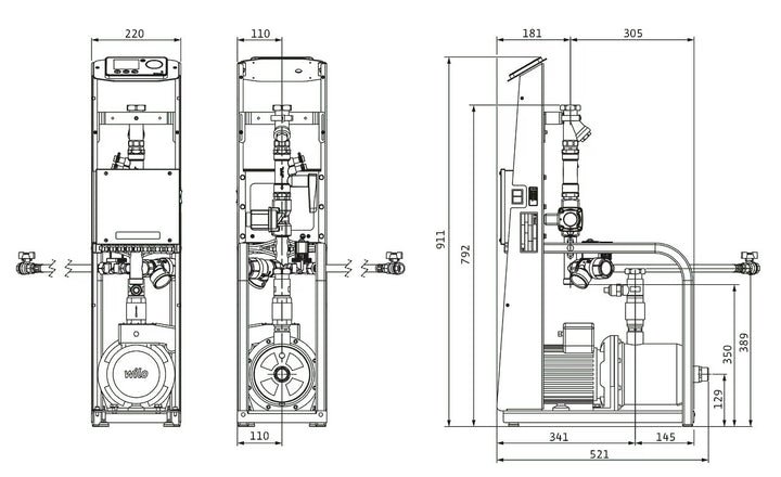 WILO Druckhaltestationen Wilo-Sinum Einzelpumpe M10 230 V Art. 2198859