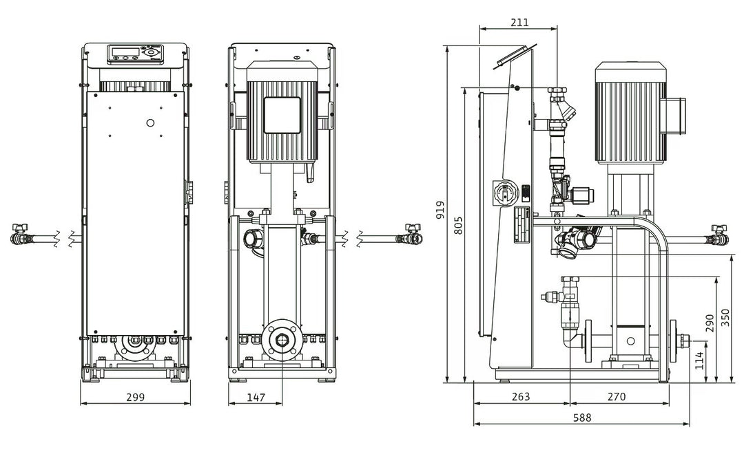WILO Druckhaltestationen Wilo-Sinum Einzelpumpe M80 400 V Art. 2198862