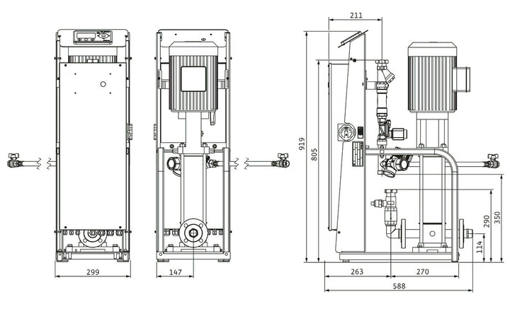 WILO Druckhaltestationen Wilo-Sinum Einzelpumpe M80 400 V Art. 2198862