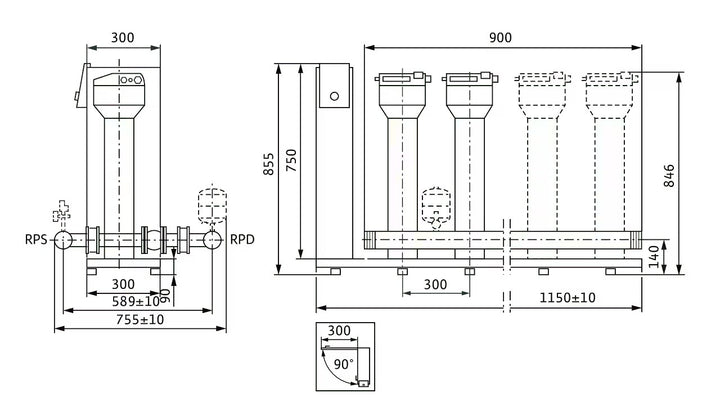 WILO Kompakt-Druckerhöhungsanlage SiBoost Smart 3MVISE410 Art. 2550754