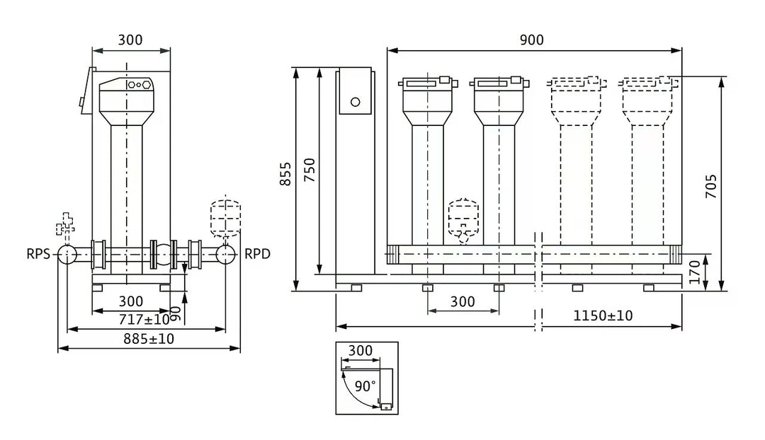 WILO Kompakt-Druckerhöhungsanlage SiBoost Smart 3MVISE803 Art. 2550755