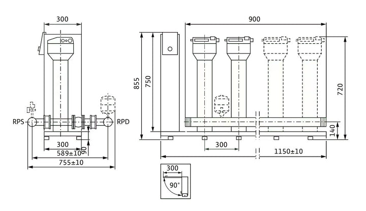 WILO Kompakt-Druckerhöhungsanlage SiBoost Smart 3MVISE406 Art. 2550753