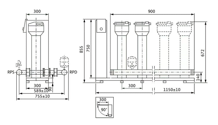 WILO Kompakt-Druckerhöhungsanlage SiBoost Smart 3MVISE404 Art. 2550752