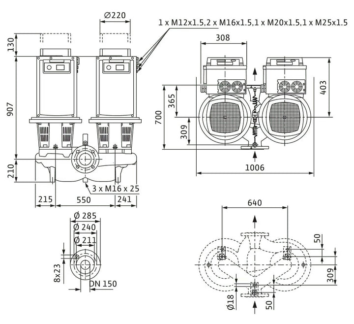 WILO Hocheffizienz Stratos GIGA-D 150/1-14/11-R1 Art. 2192067