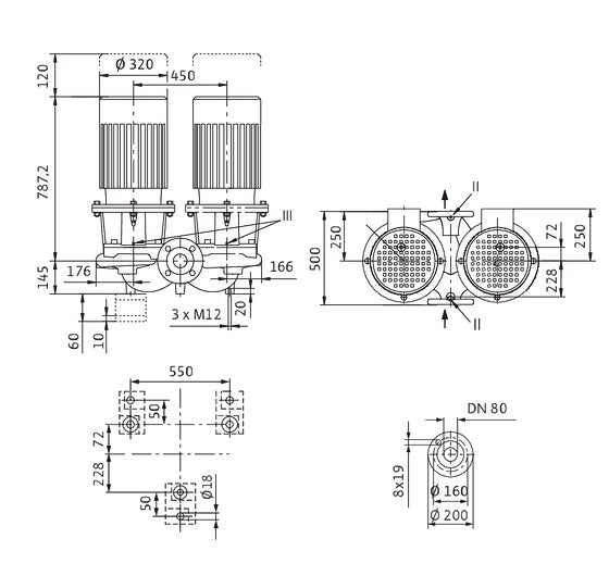 WILO Einstufigen Trockenläufer-Kreiselpumpe CronoTwin-DL 80/220-30/2-S1 Art: 2171463