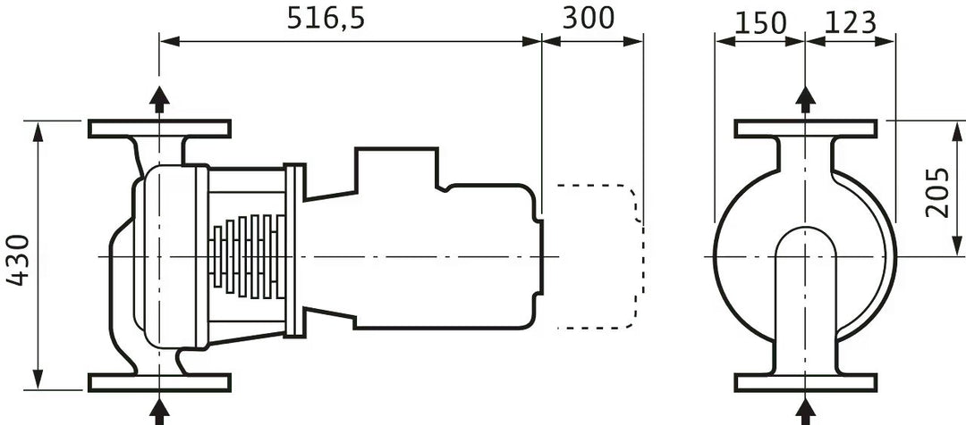 WILO Einstufige Trockenläufer-Kreiselpumpe VeroLine-IPH-W 80/140-1,1/4 Art. 2121279