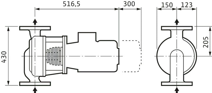 WILO Einstufige Trockenläufer-Kreiselpumpe VeroLine-IPH-W 80/140-1,1/4 Art. 2121279