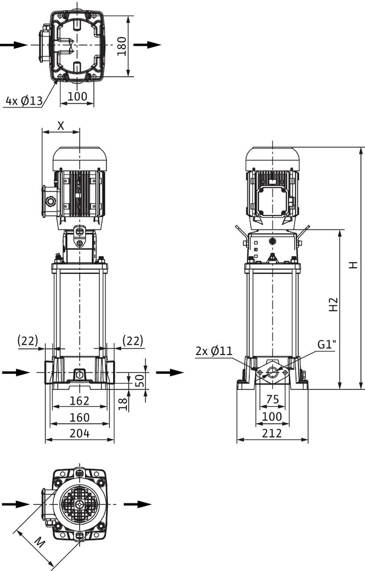WILO Hochdruck-Kreiselpumpe Helix FIRST V 206-5/16/E/S/ Art. 4201028