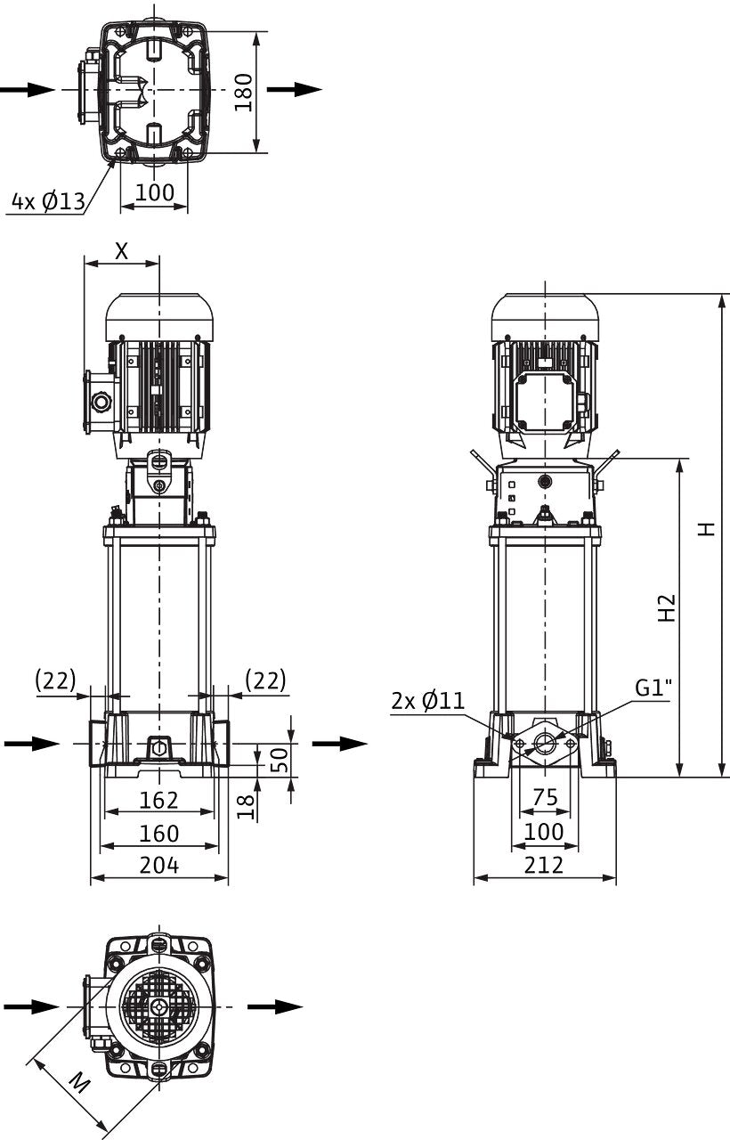 WILO Hochdruck-Kreiselpumpe Helix FIRST V 208-5/16/E/S/ Art. 4201034