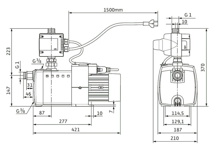 WILO Wasserversorgung HiMulti 3 C 1-25 P Art. 2543600