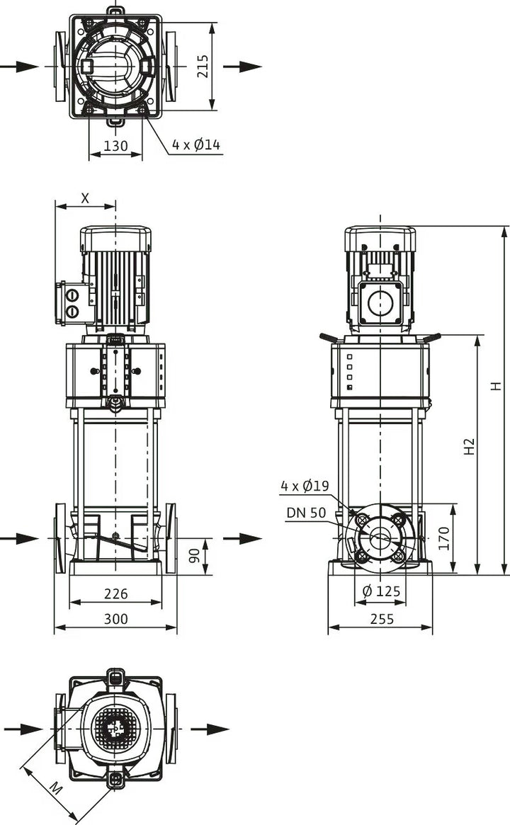 WILO Hochdruck-Kreiselpumpe  HELIX V2208-1/16/E/KS/400-50 Art. 4246597