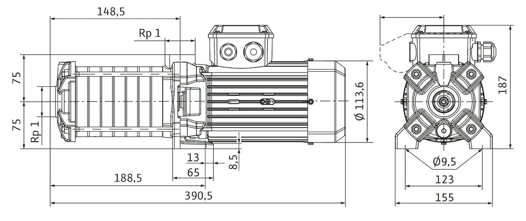 WILO mehrstufige Pumpe MEDANA CH1-LC.204-5/E/E/10T Art. 4233361