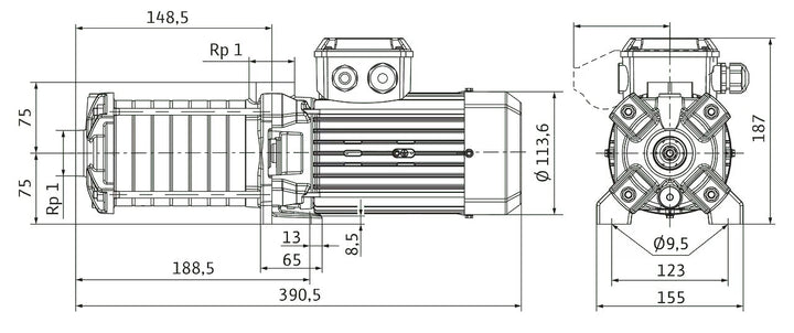 WILO mehrstufige Pumpe MEDANA CH1-LC.404-5/E/E/10T Art. 4233371