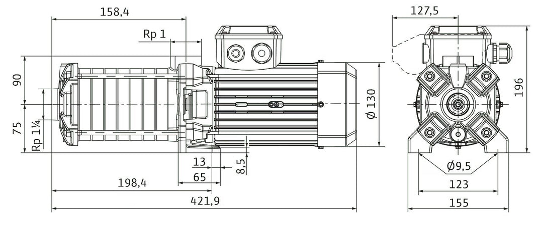 WILO Normalsaugende Kreiselpumpe MEDANA CH1-LC.603-5/E/A/10T Art. 4231433