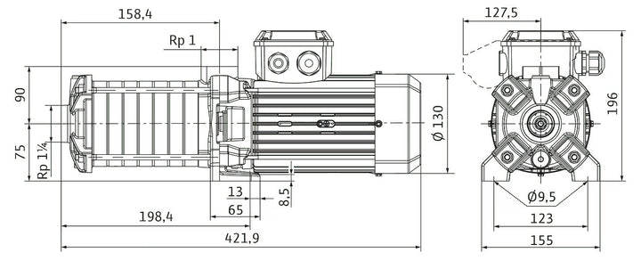 WILO Normalsaugende Kreiselpumpe MEDANA CH1-LC.603-5/E/A/10T Art. 4231433
