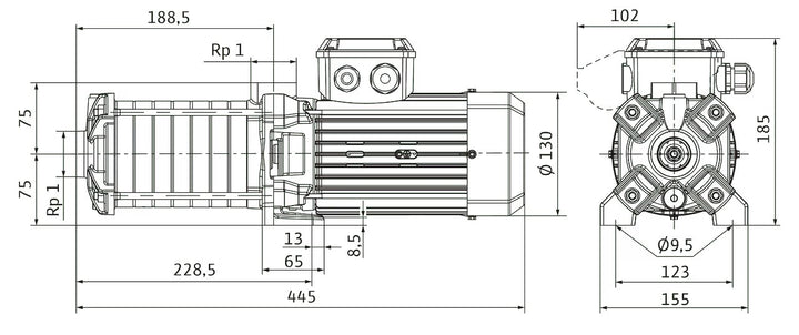 WILO mehrstufige Pumpe MEDANA CH1-LC.206-5/E/A/10T Art. 4233364