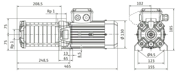WILO mehrstufige Pumpe MEDANA CH1-LC.207-5/E/A/10T Art. 4233366