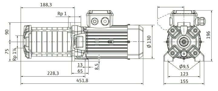WILO mehrstufige Pumpe MEDANA CH1-LC.604-5/E/E/10T Art. 4233380