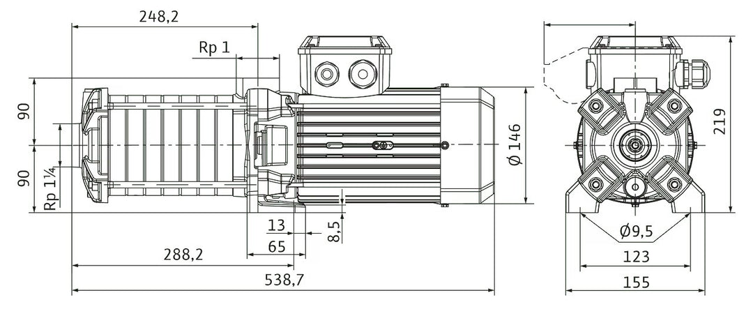 WILO mehrstufige Pumpe MEDANA CH1-LC.606-5/E/E/10T Art. 4233382