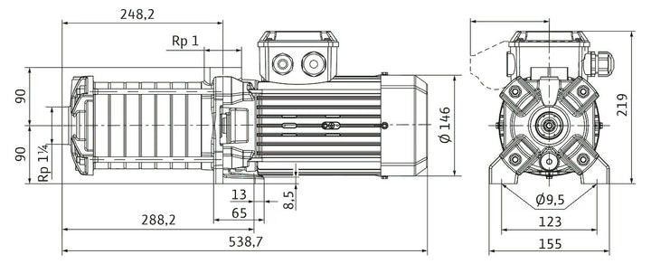 WILO mehrstufige Pumpe MEDANA CH1-LC.606-5/E/E/10T Art. 4233382