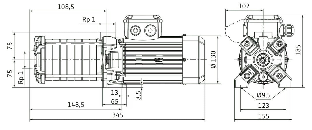 WILO mehrstufige Pumpe MEDANA CH1-LC.202-5/E/A/10T Art. 4233356