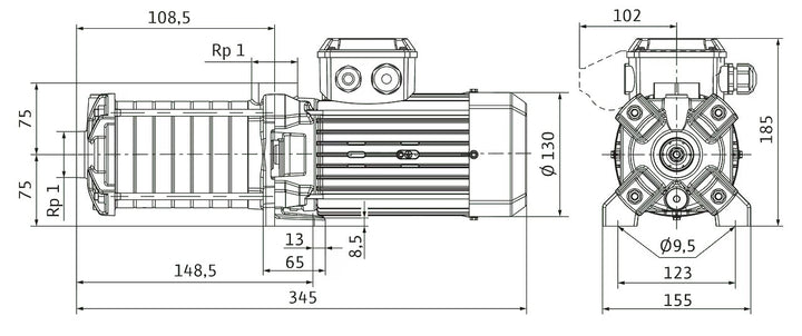 WILO mehrstufige Pumpe MEDANA CH1-LC.202-5/E/A/10T Art. 4233356