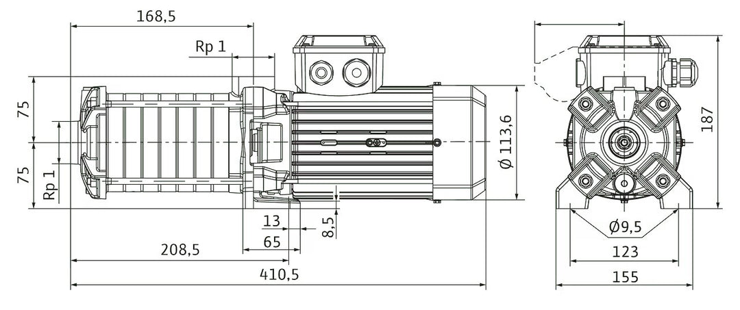 WILO mehrstufige Pumpe MEDANA CH1-LC.205-5/E/E/10T Art. 4233363